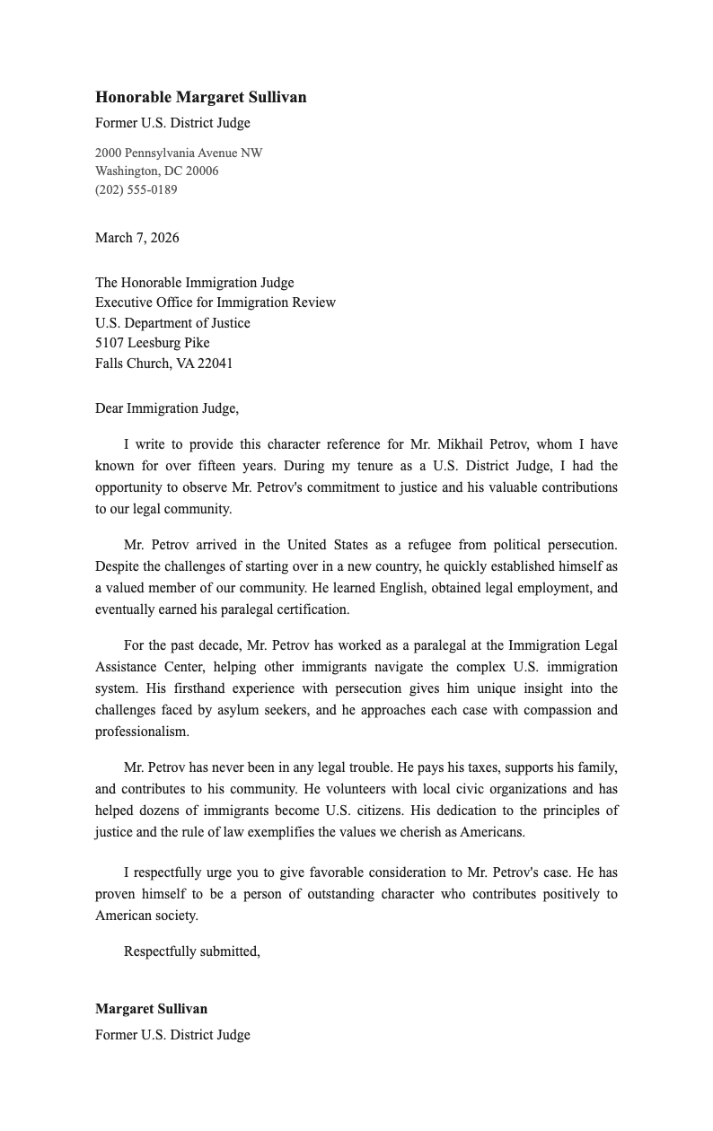 Traditional serif immigration reference